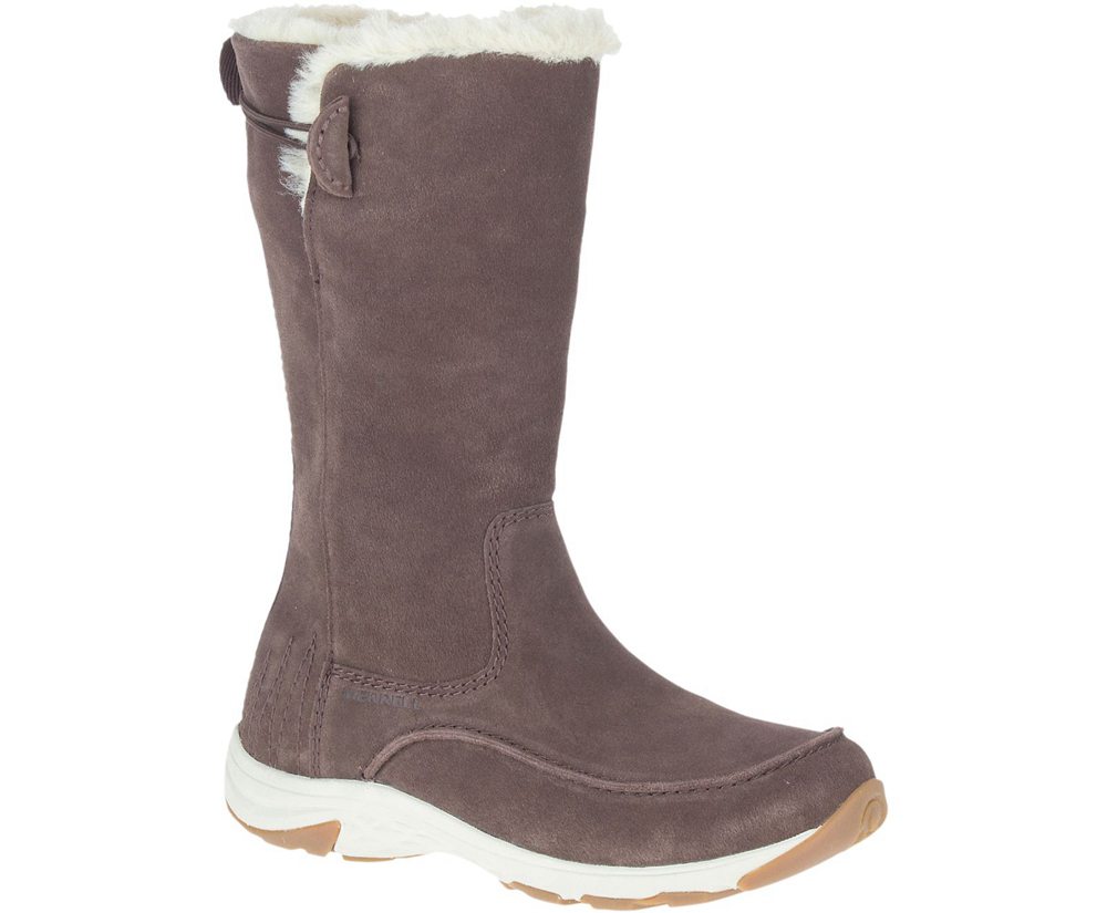 Merrell Boots Brown - Approach Sage Tall Polar Waterproof - Womens 70IVWLBGH